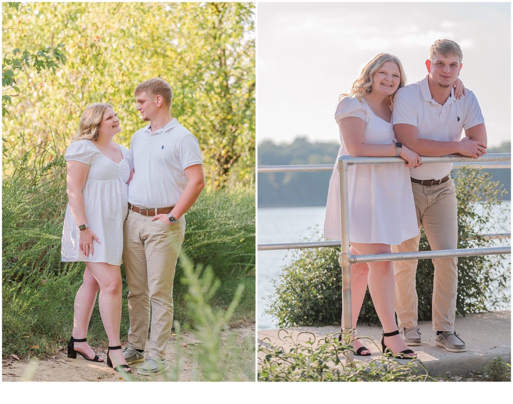 Outdoor engagement session at lake